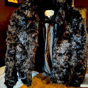 Faux fur jacket goth metal punk vamp